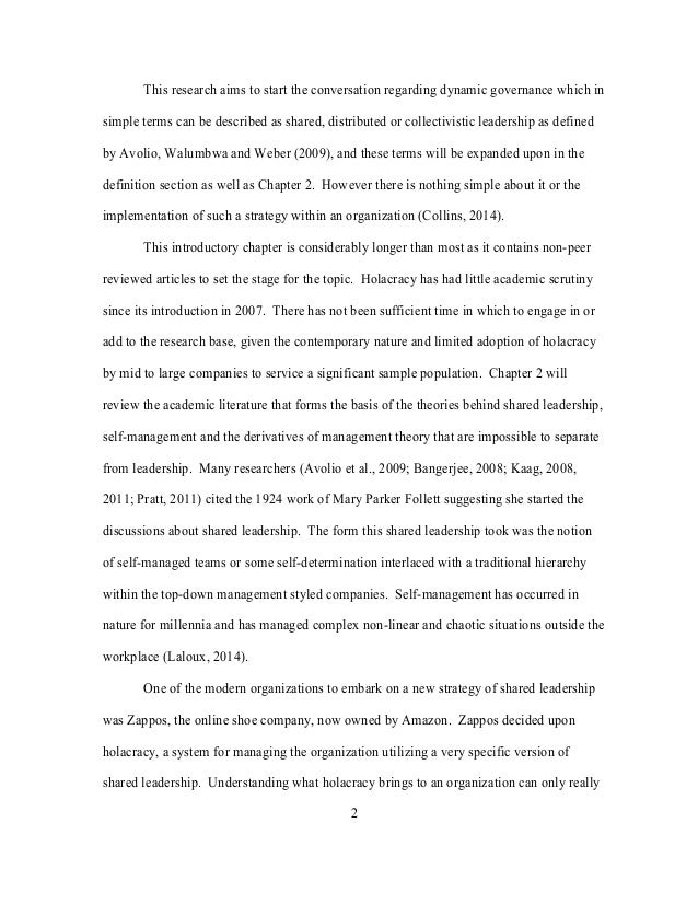 Dissertation organization